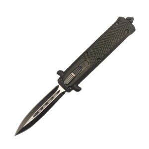 Cuchillo Stiletto de doble acción de 4,15 pulgadas - Negro