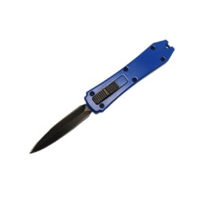 Navaja automática de bolsillo de 3,25 PULGADAS, mini navaja automática, detonadora de ataúd, color - azul