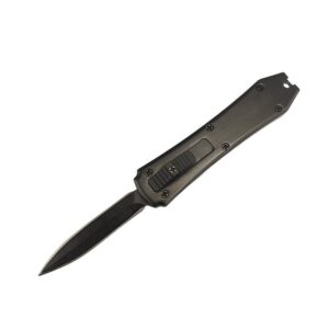 Navaja automática de bolsillo de 3,25 pulgadas, mini navaja automática, detonadora de ataúd, color - negro