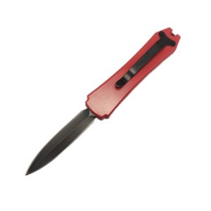 Navaja automática de bolsillo de 3,25 pulgadas, mini navaja automática, detonadora de ataúd, color - rojo