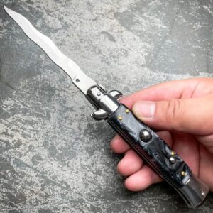 Cuchillo italiano de 8,75 pulgadas con hoja de Kris y punta de aguja