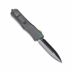 Cuchillo OTF con mango transparente - Carcasa de polímero verde
