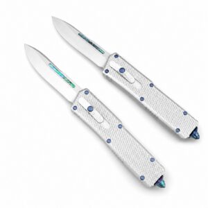 Cuchillo OTF de gota con mango blanco de edición especial CobraTec Direct-Jump